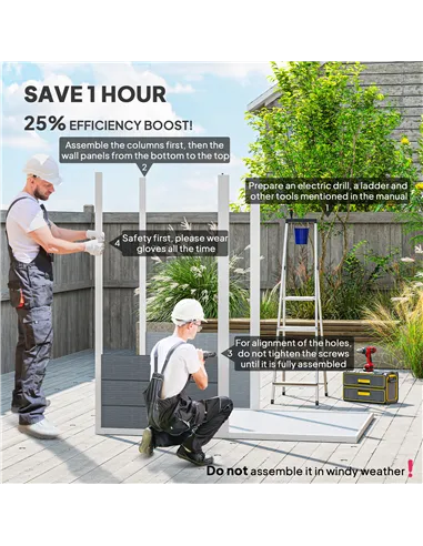 Outsunny 4 x 6ft Garden Shed, Plastic Shed with Floor, Window, Lockable Door and Vents, Resin Tool Shed for Outdoor Patio Storag