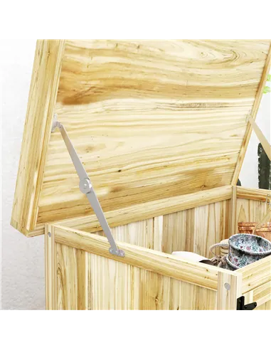 Outsunny 43 x 74cm Fir Wood Shed, with Metal Worktop - Natural Finish