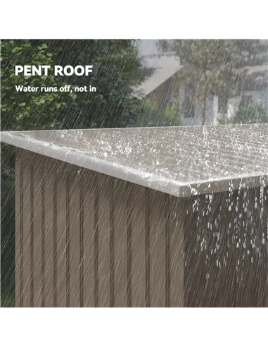 Outsunny 4 x 9ft Metal Shed, with Foundation Shed - Brown