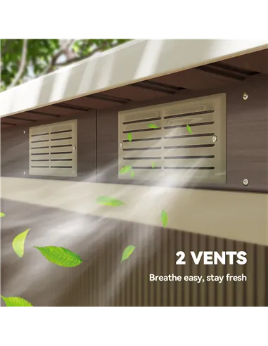 Outsunny 4 x 9ft Metal Shed, with Foundation Shed - Brown