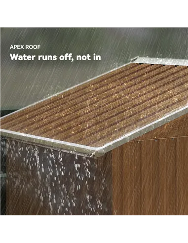 Outsunny 6.5 x 3.5ft Metal Garden Storage Shed - Brown Wood Effect