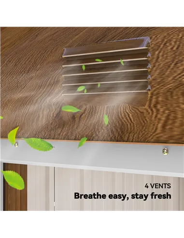 Outsunny 6.5 x 3.5ft Metal Garden Storage Shed - Brown Wood Effect