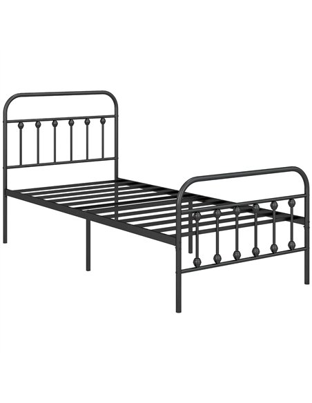 HOMCOM Single Minimalistic Metal Bed Frame - Black