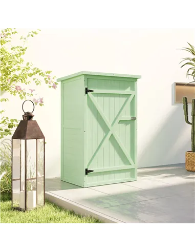 Outsunny Wooden Small Shed, Garden Storage Shed with Shelves and Bolt Latch, 75L x 56W x115H cm, Green