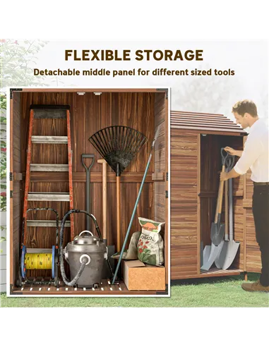 Outsunny 103.5 x 59 cm Wooden Garden Shed - Brown
