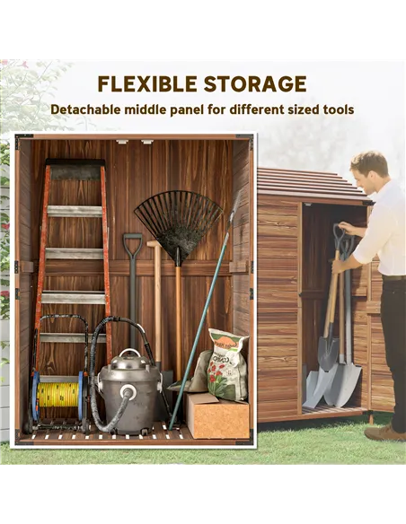 Outsunny 103.5 x 59 cm Wooden Garden Shed - Brown