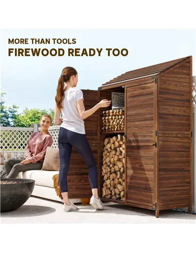 Outsunny 103.5 x 59 cm Wooden Garden Shed - Brown