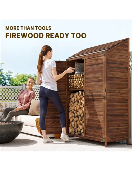 Outsunny 103.5 x 59 cm Wooden Garden Shed - Brown