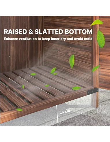 Outsunny 103.5 x 59 cm Wooden Garden Shed - Brown