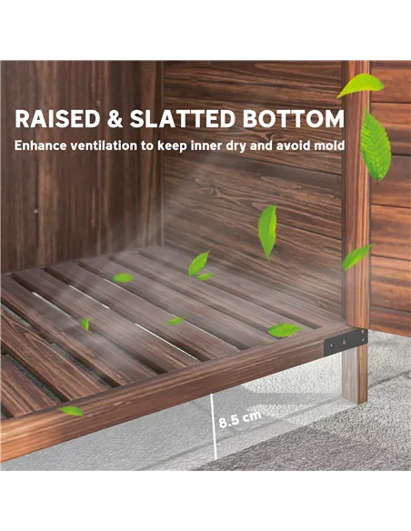 Outsunny 103.5 x 59 cm Wooden Garden Shed - Brown