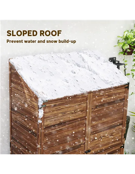 Outsunny 103.5 x 59 cm Wooden Garden Shed - Brown