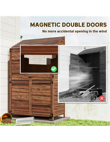 Outsunny 103.5 x 59 cm Wooden Garden Shed - Brown