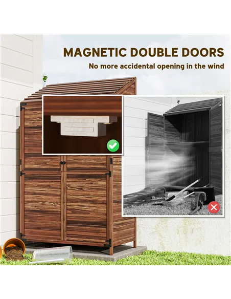 Outsunny 103.5 x 59 cm Wooden Garden Shed - Brown