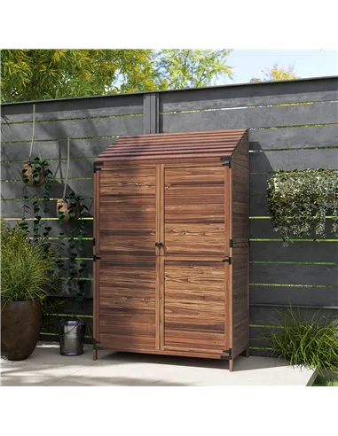Outsunny 103.5 x 59 cm Wooden Garden Shed - Brown
