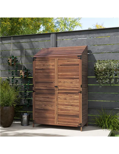 Outsunny 103.5 x 59 cm Wooden Garden Shed - Brown