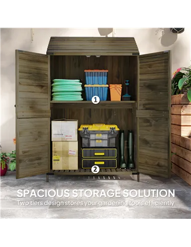 Outsunny 103.5 x 59 cm Wooden Garden Shed - Brown