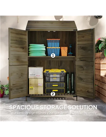 Outsunny 103.5 x 59 cm Wooden Garden Shed - Brown