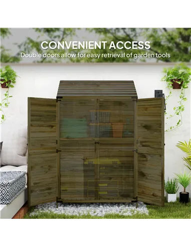 Outsunny 103.5 x 59 cm Wooden Garden Shed - Brown