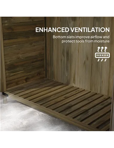 Outsunny 103.5 x 59 cm Wooden Garden Shed - Brown