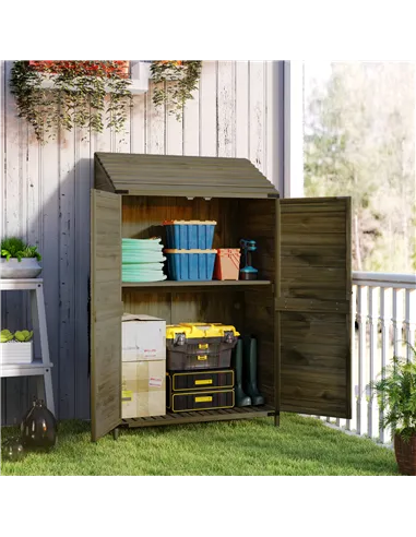 Outsunny 103.5 x 59 cm Wooden Garden Shed - Brown