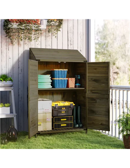 Outsunny 103.5 x 59 cm Wooden Garden Shed - Brown