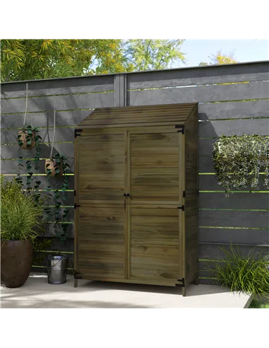 Outsunny 103.5 x 59 cm Wooden Garden Shed - Brown