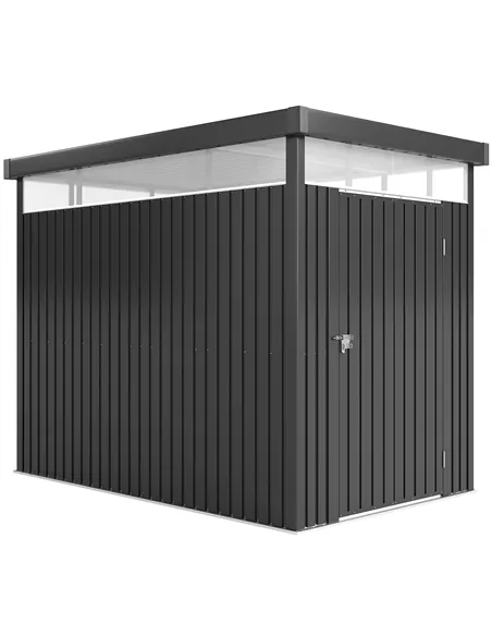 Outsunny 5.3 x 8.5ft Galvanised Steel Garden Shed, Metal Shed with Roof Windows, Leakage Holes and Lockable Wide Door for Outdoo
