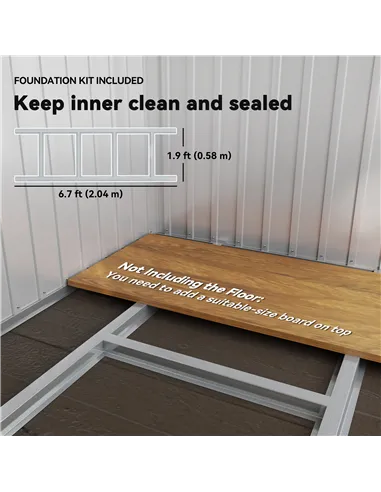 Outsunny 7 x 4ft Galvanised Steel Garden Shed, with Lock and Gloves - Green