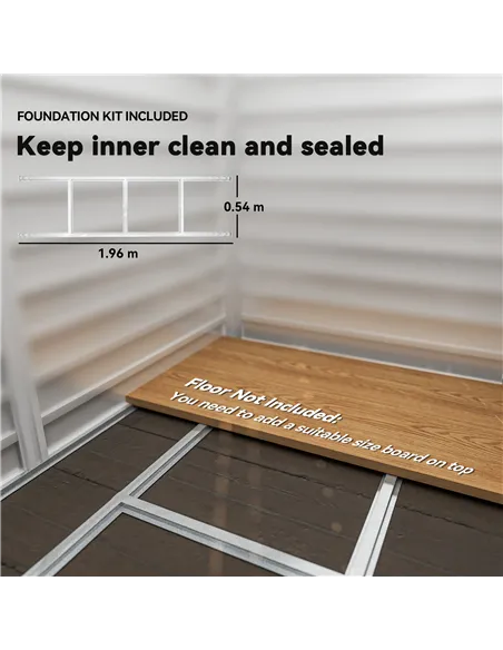 Outsunny 7 x 4ft Garden Shed, Easy to Assemble, Upgraded Galvanised Steel Frame with Foundation Kit, Double Doors with Lock, Out