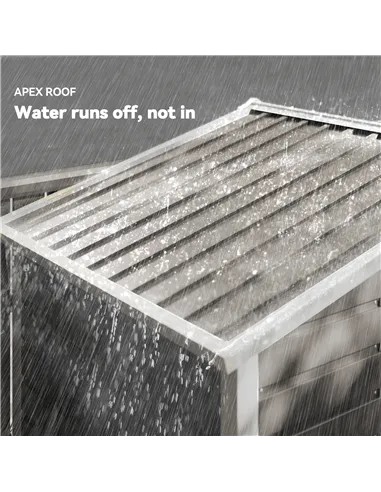 Outsunny 7 x 4ft Garden Shed, Easy to Assemble, Upgraded Galvanised Steel Frame with Foundation Kit, Double Doors with Lock, Out