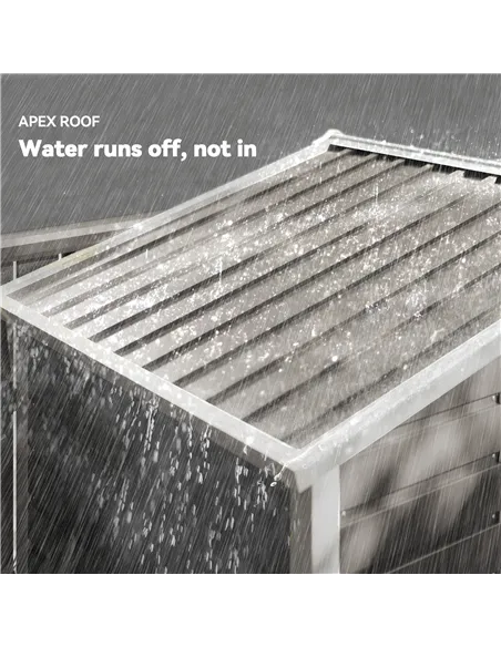 Outsunny 7 x 4ft Garden Shed, Easy to Assemble, Upgraded Galvanised Steel Frame with Foundation Kit, Double Doors with Lock, Out