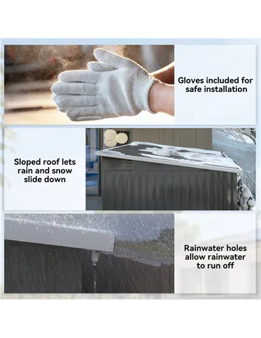 Outsunny 8.5 x 6ft Storage Shed Galvanised Steel Garden Shed, Metal Shed with Foundation Kit, Window, Lockable Wide Doors and Ai