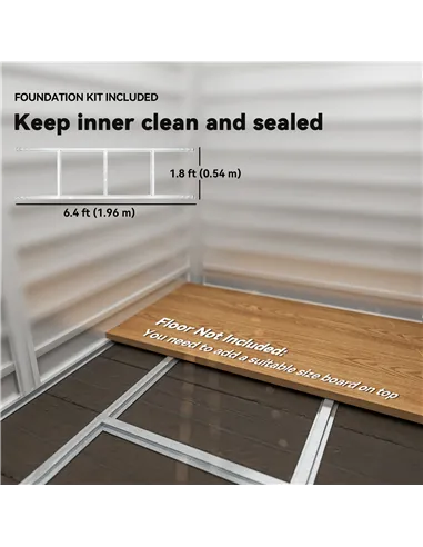 Outsunny 7 x 4ft Garden Shed, Easy to Assemble, Upgraded Galvanised Steel Frame with Foundation Kit, Double Doors with Lock, Out