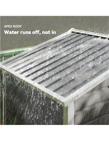 Outsunny 7 x 4ft Garden Shed, Easy to Assemble, Upgraded Galvanised Steel Frame with Foundation Kit, Double Doors with Lock, Out