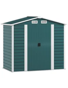 Outsunny 7 x 4ft Garden Shed, Easy to Assemble, Upgraded Galvanised Steel Frame with Foundation Kit, Double Doors with Lock, Out
