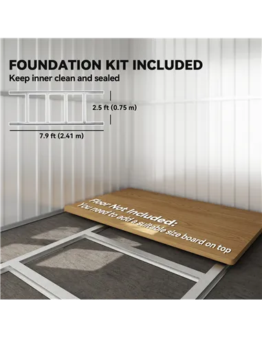 Outsunny 8.5 x 6ft Storage Shed Galvanised Steel Garden Shed, Metal Shed with Foundation Kit, Window, Lockable Wide Doors and Ai