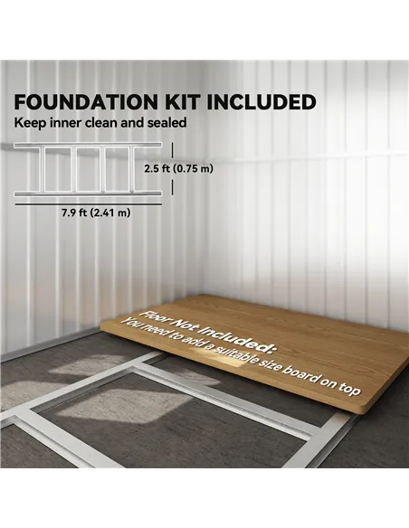 Outsunny 8.5 x 6ft Storage Shed Galvanised Steel Garden Shed, Metal Shed with Foundation Kit, Window, Lockable Wide Doors and Ai