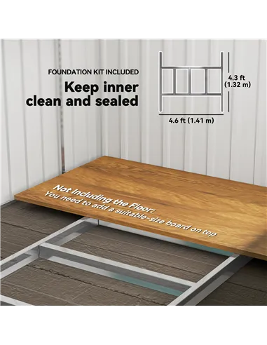 Outsunny 7 x 5ft Galvanised Metal Shed, with Sliding Door - Green