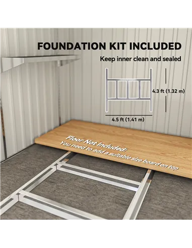 Outsunny 7 x 5ft Galvanised Metal Shed, with Sliding Door - Dark Grey