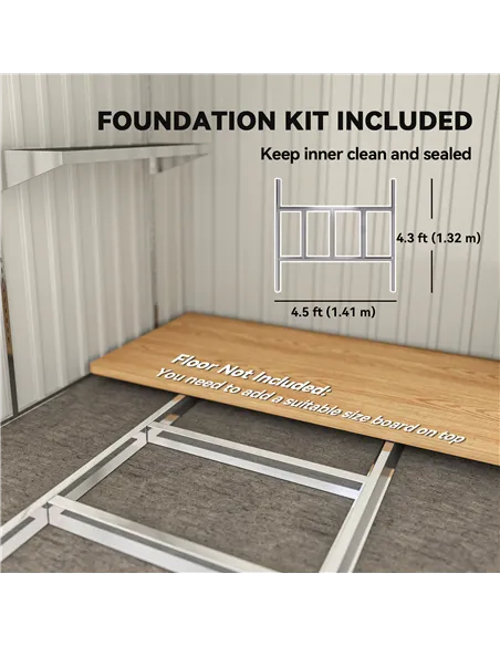 Outsunny 7 x 5ft Galvanised Metal Shed, with Sliding Door - Dark Grey