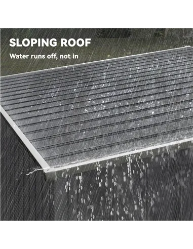 Outsunny 7 x 5ft Galvanised Metal Shed, with Sliding Door - Dark Grey