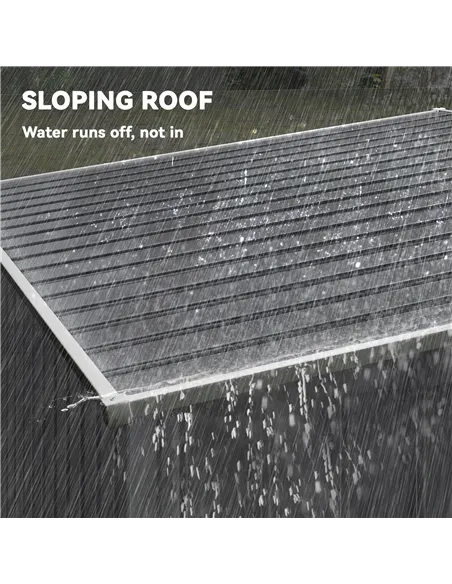 Outsunny 7 x 5ft Galvanised Metal Shed, with Sliding Door - Dark Grey