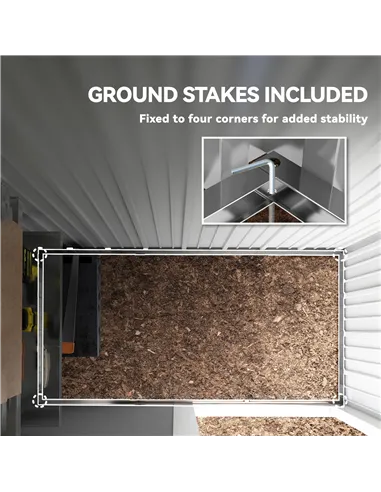 Outsunny 5 x 3ft Corrugated Steel Storage Shed, with Lock - Brown