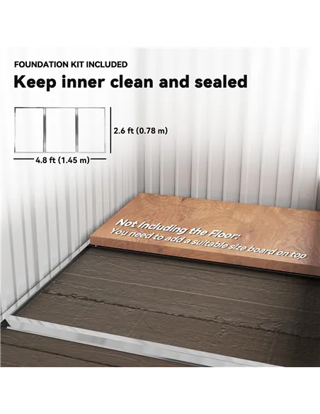 Outsunny 5 x 3ft Corrugated Steel Storage Shed, with Lock - Brown