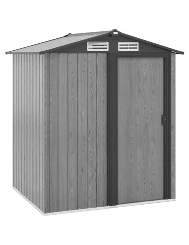 Outsunny 4.3 x 5ft Outdoor Garden Storage Shed - Grey Wood Effect