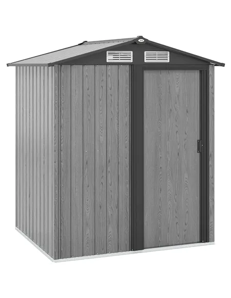 Outsunny 4.3 x 5ft Outdoor Garden Storage Shed - Grey Wood Effect