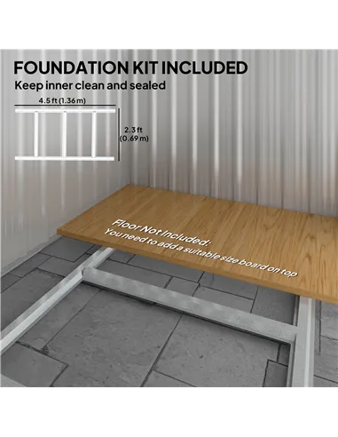 Outsunny 4.3 x 5ft Outdoor Garden Storage Shed - Grey Wood Effect