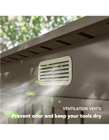 Outsunny 3.7 x 7.9ft Galvanised Steel Shed, with Latched Door and Padlock - Light Grey