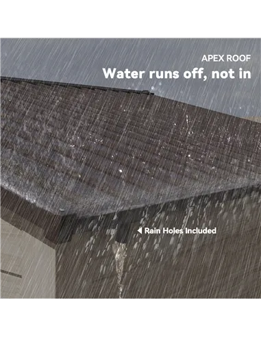 Outsunny 6 x 8ft Galvanised Steel Shed - Brown Wood-Effect