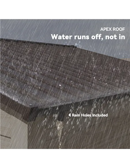 Outsunny 6 x 8ft Galvanised Steel Shed - Brown Wood-Effect